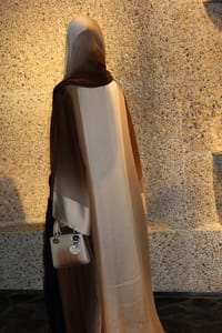 Gold brown ombreh abayas thumb 3