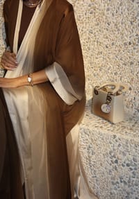 Gold brown ombreh abayas thumb 4