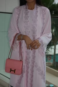Butterfly pink abaya thumb 1