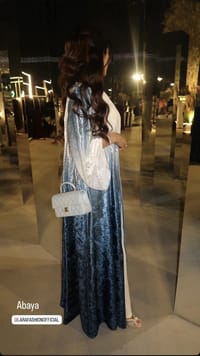 Blue ombre velvet abaya thumb 1