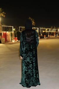 Imperial green abaya thumb 1