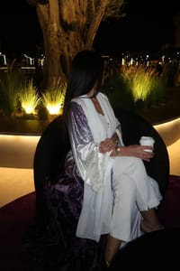 Purple ombre velvet abaya thumb 1