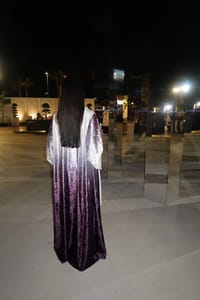 Purple ombre velvet abaya thumb 2