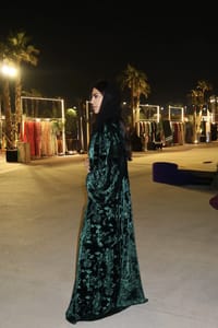 Imperial green abaya thumb 2