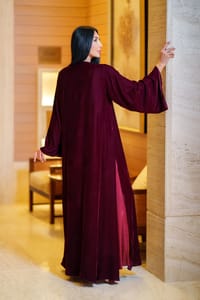 Burgundy velvet with satin thumb 1