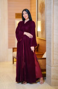 Burgundy velvet with satin thumb 3