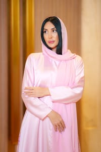 Pink flowers abaya thumb 5