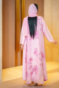 Pink flowers abaya thumb 4