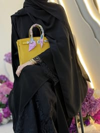 Black dantelle abaya thumb 1