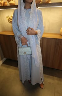 Sky blue abaya thumb 3