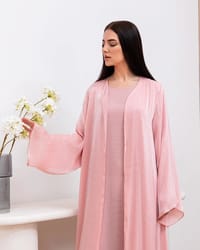 Baby pink abaya thumb 4