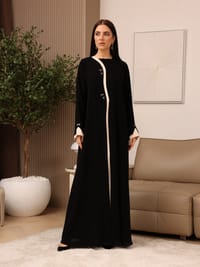 The black classy abaya thumb 3