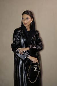 Leather black abaya thumb 1
