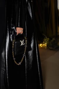 Leather black abaya thumb 3