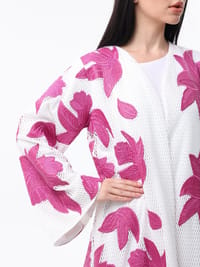 White and fusion abaya thumb 1