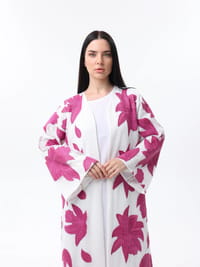 White and fusion abaya thumb 3