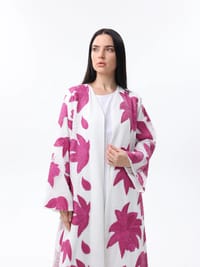 White and fusion abaya thumb 2
