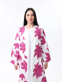 White and fusion abaya thumb 4