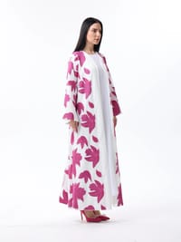 White and fusion abaya thumb 6