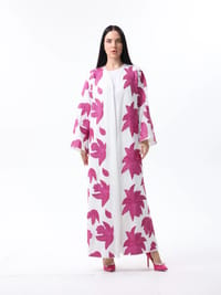 White and fusion abaya thumb 7