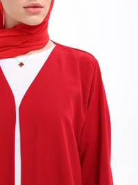 Red abaya with flowers thumb 5