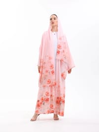 pink printed abaya thumb 1