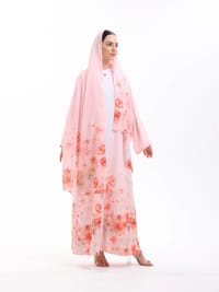 pink printed abaya thumb 2