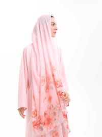 pink printed abaya thumb 5