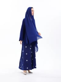 Blue abaya with flowers thumb 3