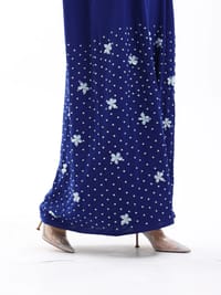 Blue abaya with flowers thumb 5