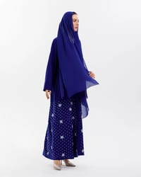 Blue abaya with flowers thumb 4