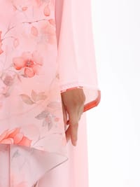 pink printed abaya thumb 6
