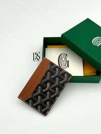 Goyard Saint-Sulpice Card Holder Black & Brown thumb 1