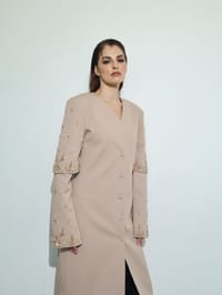 Blush Bell-Sleeve Embroidered Coat thumb 6