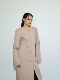 Blush Bell-Sleeve Embroidered Coat thumb 5