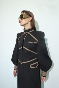Black Cutwork Bodice Long Coat thumb 5