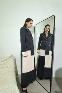 Black Colour-Block Patch Coat thumb 12