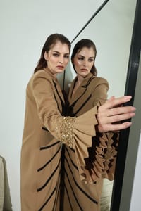 Camel Soutache Flared-Cuff Coat thumb 13