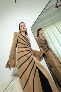 Camel Soutache Flared-Cuff Coat thumb 12