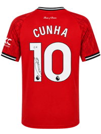 Matheus Cunha Signed 2025/26 Manchester United Jersey (beckett) thumb 1