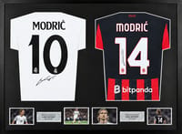 Luka Modric Signed Real Madrid & AC Milan Jerseys (Dual Framed) thumb 1