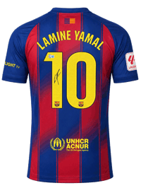 Lionel Messi & Lamine Yamal Signed Barcelona Jerseys (Dual Framed) thumb 3
