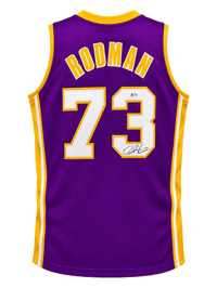 Dennis Rodman Signed Los Angeles Lakers Jersey (BECKETT) thumb 9