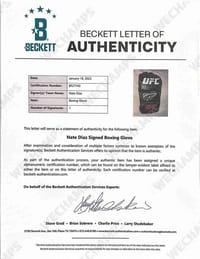 Nate Diaz Signed UFC glove (BECKETT) thumb 4