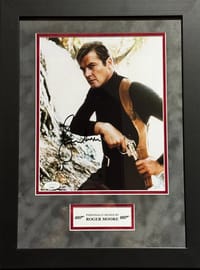 Roger Moore Signed "007" framed Poster (JSA) thumb 1