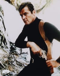 Roger Moore Signed "007" framed Poster (JSA) thumb 2