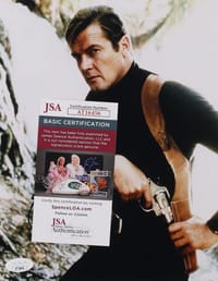 Roger Moore Signed "007" framed Poster (JSA) thumb 3