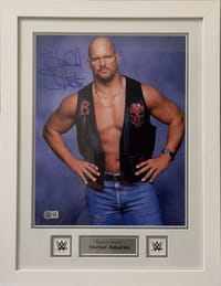 "Stone Cold" Steve Austin Signed WWE FRAMED POSTER (Beckett) thumb 1