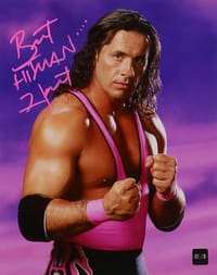 Bret "Hitman" Hart Signed WWE FRAMED Poster (COJO) thumb 2
