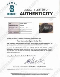 Floyd Mayweather Signed Black Boxing Glove (beckett) thumb 6
